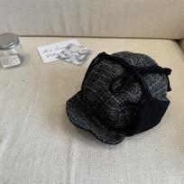Vintage Plaid Lei Feng Hat for Women, New Winter Thickened Warm Cycling Windproof Ear Protection Hat, Head Wrap Hat juoda