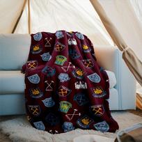 1PC West Ham United Pattern Printed Soft Flannel Blanket Throw for Adult Bedroom Living Room Sofa Camping Travel Fan gifts Christmas Gifts 75x90cm