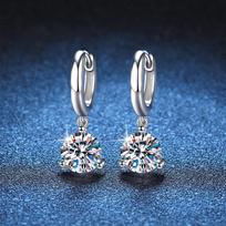 NeeTim 2ct Moissanite Auskarai 100% S925 Sterlingas Sidabras Originalūs Lašiniai Auskarai Vestuviniai Nuotakos Papuošalai Su Sertifikatu Moterims 0.5ct