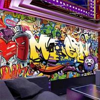 3D tapetai Madingas gatvės menas Grafiti Hip-Hopas Plytų sienos dekoracija Retro Klasikinis automobilis Per cementinę sieną Freskos 200 cm(W) x 140 cm(H)