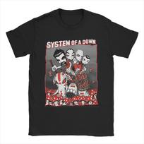 Vintage System Of A Down  Soad Rock Band Tshirts Men's Cotton Short Sleeve  Round Neck Summer Top Tee S
