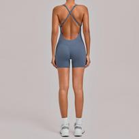 Crossback Yoga Sport Bodysuit: Elegant Tight One-Piece Fitness & Running Jumpsuit Medium