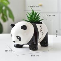 Creative Black and White Ceramic Panda Flower Pot Cute Cartoon Animal Plant Potted Flower Pot Porcelain Vase Home Decoration New