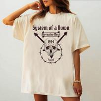 System of a Down marškinėliai paaugliams Pastelinė popkultūra Universitetinis viršus marškinėliai Patogūs Punk Grafiniai Retro Pasteliniai korėjietiški drabužiai S