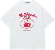 Aelfric Eden Womens T Shirts Cherry Print Tee Graphic Oversized Cotton Short Sleeve Tees Y2k Streetwear Casual Tops S įvairiaspalvis
