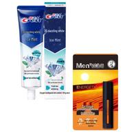 Crest 3D White Toothpaste & Mentholatum Men's Lip Balm Set