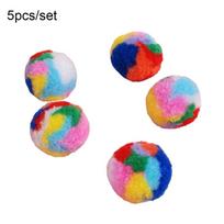 5pcs/set Colorful Cat Training Mute Ball Plush Pet Cat Throwing Ball  Relieve Boredom 5pcs/set