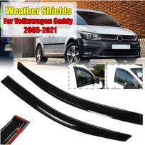 Šoninių langų deflektoriai Volkswagen Caddy 2005 2006 2007 2008 2009 2010-2021 Saulės ir lietaus apsaugos Langų vizorai Orų apsauga gray
