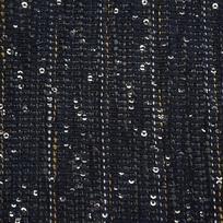 Fashion Stripe Sequin Acrylic Fibers Fancy Yarn Dyed Tweed Fabric for Dress Coat tamsiai mėlyna
