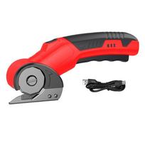 Accurate Cutting Electric Shears Safety Lock Cardboard Cutter Rotary Scissors  Fabric Cutting raudona