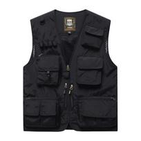 Vest tooling multi-pocket men's thin team outdoor vest breathable sports vest vest can be printed LOGO S juoda