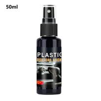 Car Plastic Restorer Spray Interior Dashboard Trim Detailing Cleaner Reviver Polish Wax for Black Faded Bumper Vinyl 50ml