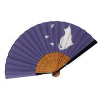 Kimono Cat Silhouette Washi Paper Fan Blossom [Stylish Iroha] Fan, Women's (Cherry Cat)