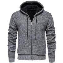 Cozy Up Mens Hoodies Knit Sweater, Full Zip Fleece Lined  Casual Regular Fit Knit Hooded Sweater M šviesiai pilka spalva