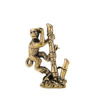 Elegantiškas Zodiako gimimo metų žalvarinis beždžionės ornamentas – rankų darbo nuoseklus vadovas darbalaukio dekoravimui 6cm Height, 4.5cm Width, 64.5g