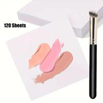 120pcs Disposable Foundation Mixing Palette Paper with Concealer Brush Set Cosmetic Makeup Palette Foundation Mixing Palette
