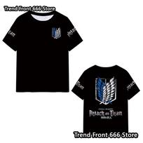 Attack on Titan Japonijos klasikinis anime Vyriški ir vaikiški marškinėliai trumpomis rankovėmis Vasariniai apvalios apykaklės viršutiniai drabužiai Berniukams Mergaitėms Anime COS T-shirt S