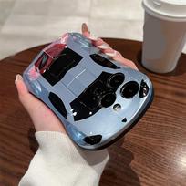 Stilingas prabangus 3D sportinio automobilio minkštas dėklas telefonui iPhone 15 Pro Max, minkštas smūgiams atsparus dangtelis iphone 15 Pro Max black