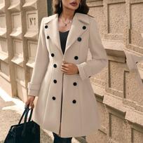 Women's Fashion Cardigan Solid Color Long Sleeve Cardigan Jacket L smėlis