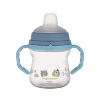 CANPOL puodelis su silikoniniu snapeliu FirstCup 150ml BONJOUR mėlynas
