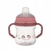 CANPOL puodelis su silikoniniu snapeliu FirstCup 150ml BONJOUR rožinis