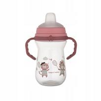 CANPOL puodelis su silikoniniu snapeliu FirstCup 250ml BONJOUR rožinis