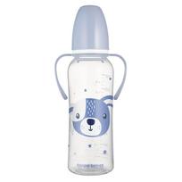 CANPOL Standartinis buteliukas su rankenėlėmis 250ml CUTE ANIMALS mėlynas