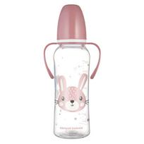 CANPOL Standartinis buteliukas su rankenėlėmis 250ml CUTE ANIMALS rožinis