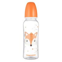CANPOL Standartinis buteliukas 250ml CUTE ANIMALS oranžinis
