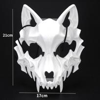 Gyvūno skeletas pusės veido kaukė Moterys Vyrai Šventė Scenos pasirodymas Kaukė Helovinas Karnavalas Suaugusiųjų Cosplay Balta Juoda Vilkas Tigras Skeletas Kaukė