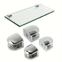 4 vnt. Metaliniai nerūdijančio plieno stiklinės lentynos laikikliai, tvirti, reguliuojami stiklo atramos, sidabriniai, vonios clamp laikiklis 4pcs