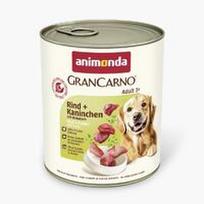 Animonda GranCarno Adult Beef + Rabbit with Herbs: konservai suaugusiems šunims su šviežia jautiena ir triušiena, paskaninta žolelėmis, 800 g