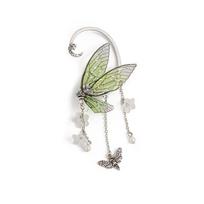 Zinc Zinc Alloy Transparent Wings Elf Ear Cuff Tassel Single Side Ear Cuff Butterfly Ear Clips  Girls Gift žalia