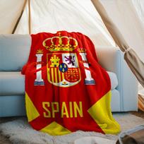 1PC Spain's Royal Emblem Printed Soft Flannel Blanket Throw for Adult Bedroom Living Room Sofa Camping Travel Fan gifts Christmas Gifts 75x90cm