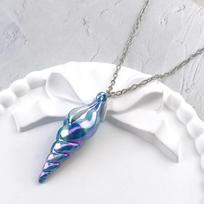 Stardew Valley Mermaid's Pendant Cosplay Necklace Blue Screw Pendant Choker Fashion Collarbone Chain Accessories mėlyna