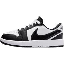 Jordan Air Jordan 1 Leather Abrasion Resistant Low top Kids' Skateboarding Shoes Black White Unisex HQ2024-101 38