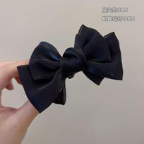 New Bow Ball Head Grab Clip Premium Mercerized Cotton Satin Fabric High Ponytail Hairpin Super Fairy Top Clip