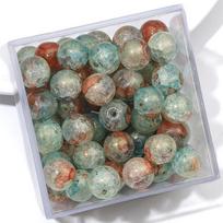 20Pcs Glass Pearl Gold Powder Halo Dyed Popcorn Balls Crystal Beads Loose Spacer Beads for Jewelry Making