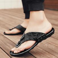 Men Flip Flops Slippers Gladiator Sandals Outdoor Summer Roman Sandals for Men Open Toe Beach Shoes Plus Size EU:40 juoda
