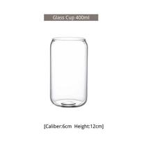 550ml/400ml Stiklinė su dangteliu ir šiaudeliu Skaidri daugkartinio naudojimo Stiklinė kokai Stiklinė sultims Alaus skardinė Puodeliai pienui, mokai Puodelis gėrimams white