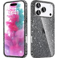 Skaidrus Blizgantis dėklas iPhone 17 Pro Max Air 16E 16 E 15 Plus 14 13 12 17Pro 11 Gold Orange Black Pink Purple Mielas Moterims Merginoms Telefonų Dangteliai Aksesuarai For iPhone Air juoda