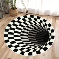 3D languotas apvalus plotinis kilimas miegamojo, virtuvės kilimėlis, plaunamas, akcentas vidaus grindims, vonios kambario kilimas svetainei, namų biurui, koridoriui 80X80CM