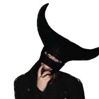 Halloween Cosplay Horn Balaclava Hats Balaclava Winter Knitted Hats Headgear juoda