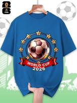 FIFA Men's Official Soccer T-Shirt - Breathable with Iconic FIFA & Polygonal Soccer Player, Lightweight Skin-Friendly Shirt Suitable for Daily S karališkos mėlynos spalvos