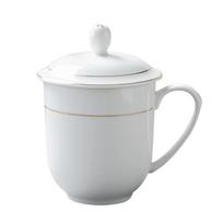 Kemi Ceramic Gold Rim Mug with Lid