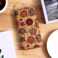 Retro Paisley ir gėlių rašto ilga piniginė, rankinės užtrauktukas aplink Bohemijos moterišką piniginę, didelis kreditinės kortelės laikiklis