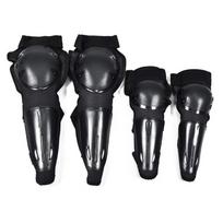 Motorcycle Off-Road Protective Gear Set Knee Elbow Pads Adult Riders PE Impact Protection Unisex Universal Fit Black