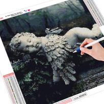Deimantinis angelo sparnų piešimas Mozaika „pasidaryk pats“ deimantinis siuvinėjimas Viso kvadrato grąžtas angelas Siuvinėjimas kryželiu 20*20 cm