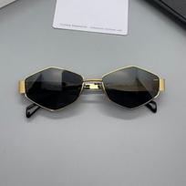 Diamond Sunglasses with The Same Fashion Joker Sunglasses Metal Box Polygon Sunglasses Female juoda