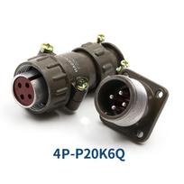 1 vnt. M20 Panelės tvirtinimo flanšas Aviacijos jungtis su 27 kontaktų kontaktais 4Pin P20K6Q black